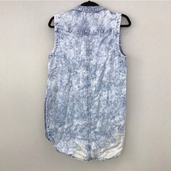 Helmut Lang acid wash denim button up tank top - Picture 5 of 5